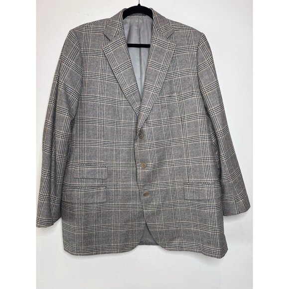 Ermenegildo Zegna Su Misura Custom Blazer Coat Trofeo Cashmere Italy Plaid 44